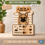 Dog Feeding Tracker Magnet SVG | Pet Care Reminder Laser Cut File | Dog Food Schedule Magnet | Puppy Meal Tracker | CNC Glowforge Digital Download - Image 6