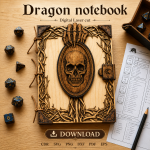 Dragon Notebook Laser Cut File | Fantasy Journal Cover SVG | Digital Download - Image 7