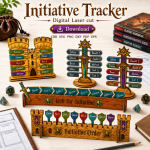 DND Initiative Tracker SVG | Dungeon Master Combat Tracker Laser Cut File | Digital Download