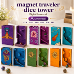 Travel Dice Tower SVG | Magnetic DND Dice Roller Laser Cut File | Digital Download