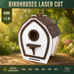 Birdhouses Laser Cut SVG Bundle | Wooden Bird House Template | DIY Garden Birdhouse CNC Files | Glowforge Ready 3mm Plywood Digital Download - Image 3