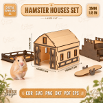 Hamster Houses Set Laser Cut SVG Bundle | Small Pet House CNC Files | Wooden Hamster Hideout Digital Download | DXF PDF EPS Glowforge Ready - Image 6