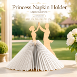 Princess Napkin Holder Laser Cut File | SVG Template | Digital Download | CDR SVG PNG DXF PDF EPS - Image 7