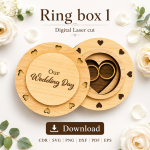 Ring Box Laser Cut File | Wedding Ring Holder SVG | Digital Download - Image 7