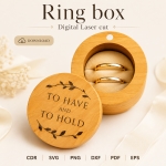 Ring Box 1 Laser Cut File | Wedding Ring Holder SVG | Digital Download - Image 7