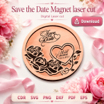 Save the Date Magnet Laser Cut File | Wedding Favor SVG | Digital Download - Image 7