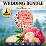 Wedding Decor Bundle SVG | Wedding Sign & Favor Templates | Laser Cut Files - Image 7