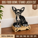 Dog Food Bowl Stand Laser Cut SVG | Elevated Pet Feeder CNC File | Wooden Raised Dog Bowl Holder Template | Pet Feeding Station DXF PDF EPS - Image 6