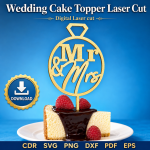 Wedding Cake Topper Laser Cut File | SVG Template | Digital Download | CDR SVG PNG DXF PDF EPS - Image 7