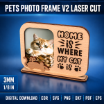 Pets Photo Frame Laser Cut SVG | Dog Cat Picture Frame CNC Files | Pet Memorial Photo Holder | Wooden Animal Frame Digital Download - Image 6