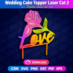 Wedding Cake Topper Laser Cut File | SVG Template | Digital Download | CDR SVG PNG DXF PDF EPS - Image 7