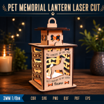 Pet Memorial Lantern Laser Cut File | Dog Cat Remembrance Candle Holder SVG | Personalized Pet Loss Sympathy Gift | Wooden Memorial Lantern CNC DXF PDF EPS - Image 6