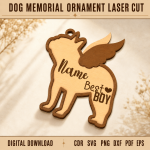 Dog Memorial Ornament SVG Laser Cut File | Pet Loss Keepsake Ornament | Personalized Dog Remembrance Decor | Rainbow Bridge Memorial Gift | CNC Glowforge Digital Download - Image 6