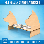 Pet Feeder Stand Laser Cut File | Raised Dog Cat Bowl Holder SVG | Wooden Elevated Pet Food Stand Template | CNC Digital Download DXF PDF EPS PNG CDR - Image 6