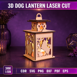 3D Dog Lantern Laser Cut SVG | Wooden Puppy Lamp Files | Pet Night Light CNC Template | Dog Lover Gift DXF EPS PDF Download - Image 7