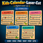 Kids Calendar SVG | Laser Cut Educational Calendar File | Digital Download