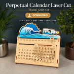 Perpetual Calendar SVG | Laser Cut Wooden Desk Calendar Template | Digital Download - Image 12