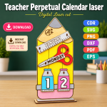 Teacher Calendar SVG | Perpetual Classroom Calendar Laser Cut File | Digital Download - Image 7
