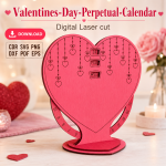 Valentine Calendar SVG 2 | Perpetual Calendar Laser Cut Design | Digital Download - Image 7