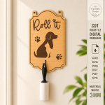 Pet Hair Roller Holder Digital File, Dog Cat Lint Roller Stand SVG, Pet Grooming Organizer Laser Cut DXF PDF EPS PNG - Image 6