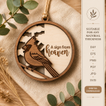 3D Memorial Ornaments Bundle Laser Cut Files | Remembrance Angel Ornament SVG DXF | Memorial Keepsake Christmas Decor | CNC Glowforge Digital Download - Image 6