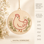 Easter Embroidery Blanks Bundle Laser Cut Files | Easter Ornament SVG DXF | Bunny Egg Embroidery Blanks | DIY Easter Decor Glowforge CNC Files - Image 6