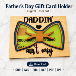 Dad Gift Card Holder SVG | Father's Day Laser Cut Gift File | Digital Download - Image 7