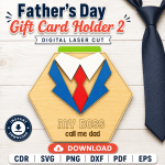 Dad Gift Card Holder SVG | Father's Day Laser Cut File | Digital Download - Image 7