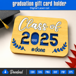 Graduation Money Holder SVG | Laser Cut Graduation Gift Card Holder | Digital Download - Image 7