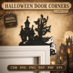 Halloween Door Corners Laser Cut Files | Spooky Door Frame Decor SVG DXF PDF | Haunted House Halloween CNC Template - Image 6