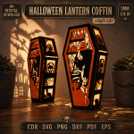 Halloween Lantern Coffin CNC Laser Cut Template - Image 6