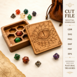Dice Holder Laser Cut SVG, Dice Tray Template, DnD Dice Storage Box, Tabletop Game Accessory, CNC Glowforge Digital Files - Image 6