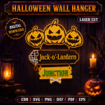 Halloween Wall Hanger Laser Cut SVG, Spooky Door Sign DXF, Witch Ghost Pumpkin Wall Decor, Halloween CNC Template, Digital Download File - Image 7