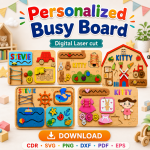Personalized Activity Board SVG | Wooden Educational Toy
