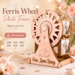 Ferris Wheel Picture Frame SVG Bundle, Laser Cut Photo Holder Template, DIY Family Keepsake - Image 6