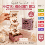 Galentine Photo Memory Box SVG Bundle, Laser Cut Gift Box Files, DIY Bestie Keepsake Gift - Image 7