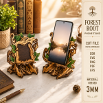 Dragon Phone Holder Laser Cut SVG, Fantasy Dragon Desk Stand, Wooden Phone Stand CNC File, Digital Download - Image 5