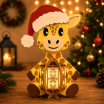 Christmas Animal Lantern Bundle SVG, 6 Cute Animal Lantern Laser Cut Files, Owl Panda Lion Fox Giraffe Buffalo, Glowforge LightBurn DXF EPS AI PNG - Image 7