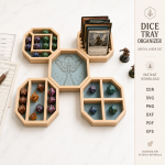 Gaming Tray SVG Laser Cut File, Dice Rolling Tray Template, DND RPG Board Game Organizer, Digital Download DXF PDF AI TXT - Image 10