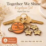 Mom and Dad Keychain SVG Bundle, Personalized Family Keychain Template, DIY Gift Download - Image 7