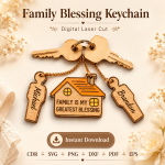 Laser Cut Mom Dad Keychains SVG, Family Keychain Bundle, Glowforge Cricut Instant Download - Image 7