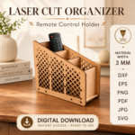 Remote Control Holders Bundle Laser Cut Files, Wooden Remote Caddy SVG DXF, TV Organizer Box, Living Room Storage Digital Download - Image 6