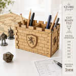Dragon Desk Organizer Laser Cut File, Fantasy Desk Storage SVG, Wooden Pencil Holder DXF PDF EPS PNG, Digital Download - Image 16