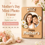 Personalized Mom Photo Frame SVG, Laser Cut Family Keepsake Frame, Mother’s Day Gift Template - Image 7