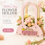 Flower Holder Laser Cut Files, SVG DXF PDF Bundle, Mother's Day Gift Box Download - Image 7