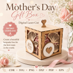 Mother's Day Gift Box Bundle SVG, Laser Cut Keepsake Box Template, DIY Gift for Mom - Image 7
