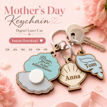 Mother’s Day Keychain SVG Bundle, Laser Cut Mom Keepsake, Personalized Gift for Mother - Image 7
