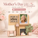 Miniature Mother's Day Laser Cut Files, SVG DXF PDF Bundle, Handmade Gift Decor Download - Image 7