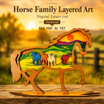 Horse SVG, 3D Layered Mandala, Glowforge Laser Cut