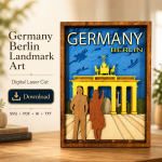Berlin Germany SVG 3D, 6 Layers Cut File